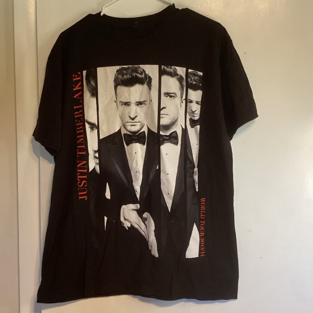 Justin Timberlake Black Graphic T-Shirt sz large